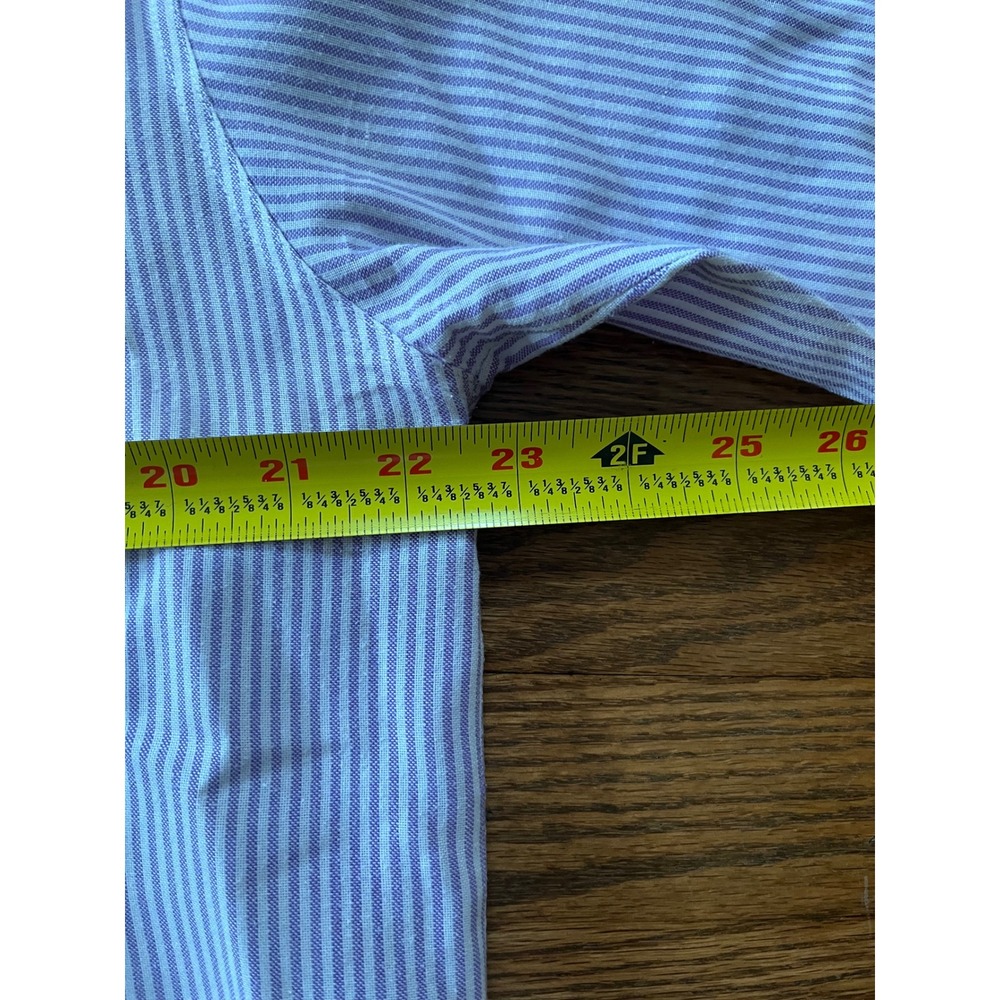 Levis Vintage Mens Medium Purple Striped Short Sleeve Laundered Oxford Shirt - Picture 7 of 8
